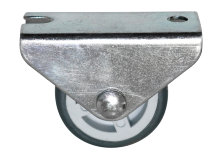 Møbelhjul buk fast grå 30 mm